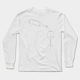 vinous - one line wine art Long Sleeve T-Shirt